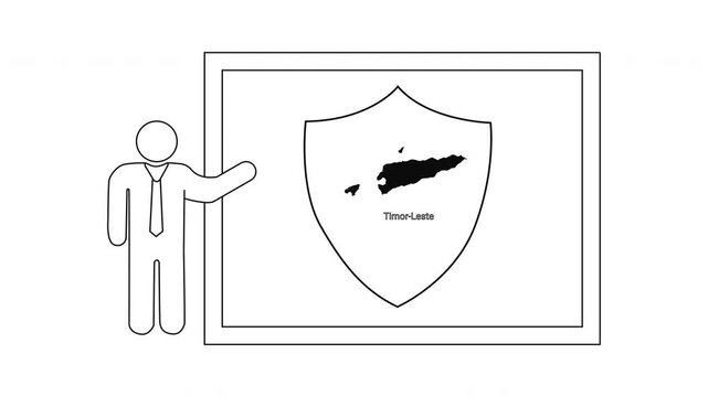 Presentation of Timor Leste Map Inside Shield Icon.