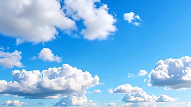 Blue sky with fluffy white clouds