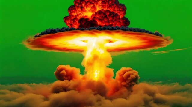 Cinematic Fireball Explosion with Massive Smoke Cloud Effect
