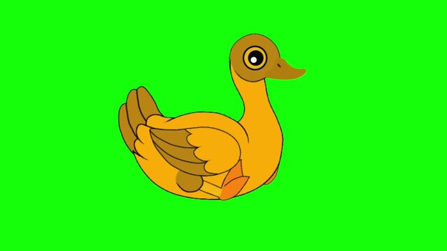 Cute Yellow Duckling Sitting Animation Sprite Sheet Cartoon Baby Bird Character