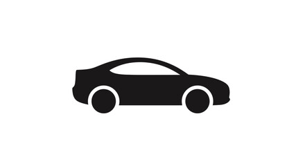 Fototapeta premium A simple black silhouette icon of a modern passenger vehicle on white background