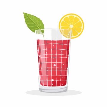 Refreshing Red Drink with Lemon and Mint