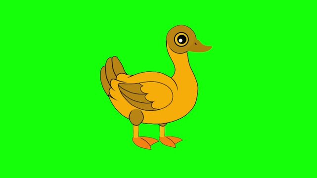 Cute Yellow Duckling Talking Animation Sprite Sheet Cartoon Baby Bird Character