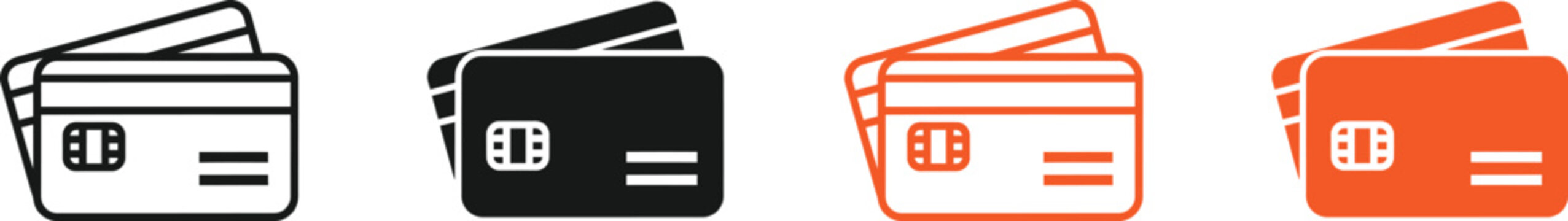 Credit card wallet icons