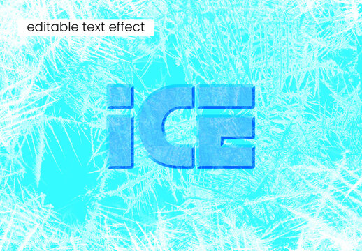 Frozen Ice Editable Text Effect With Frost Crystal Typography