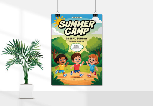 Kids Summer Camp Promotional Poster Design