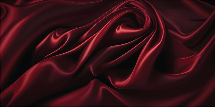 A luxurious red abstract background loop featuring smooth flowing waves of silk and satin fabric with a soft velvet texture for an elegant motion wallpaper design