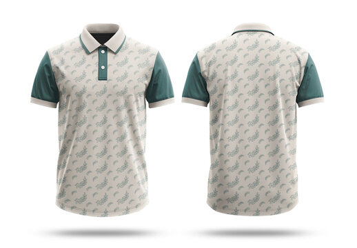 Minimal Floral Polo T Shirt Design Template