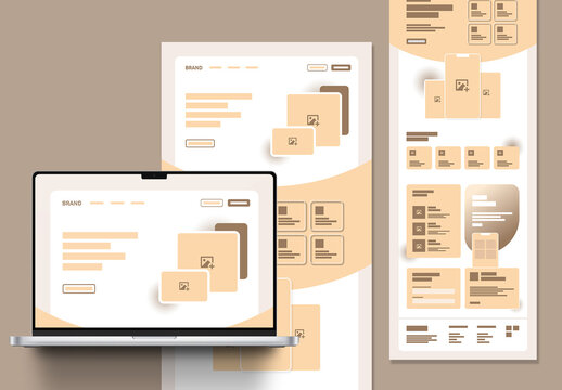 Modern Mobile App Landing Page UI Kit Template Design