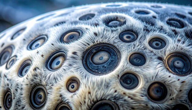 Close up of a peacock feather eye pattern texture.