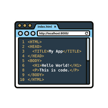 Computer screen displaying HTML code.