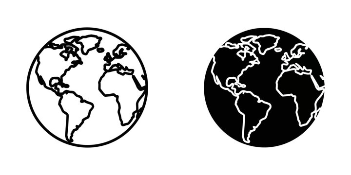 Global world earth globe icon set with geography international business illustration isolated location