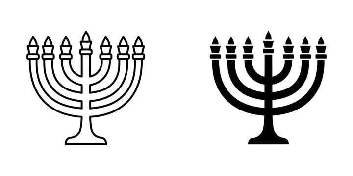 Traditional menorah candelabra icons for holiday celebration with candelabra holidays religion tradition