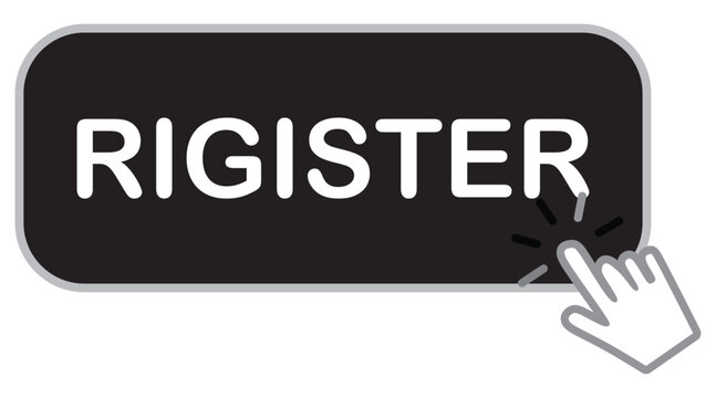 Register button icon in new style. Vector illustration.