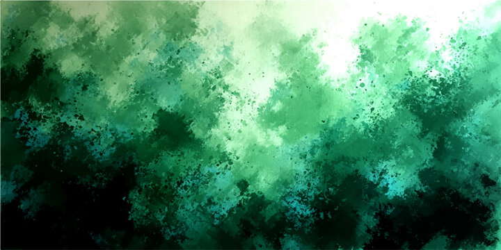 Abstract emerald green and white watercolor splash background, evoking organic textures and natural phenomena.