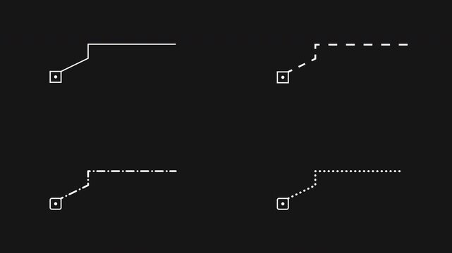Futuristic HUD connector line animations with node markers. Professional infographic elements for presentations and motion design