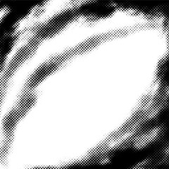 Fototapeta premium Abstract grunge halftone border frame displaying diagonal oval circular textured edges template for photo display layout modern poster backdrop presentation design isolated clip art.