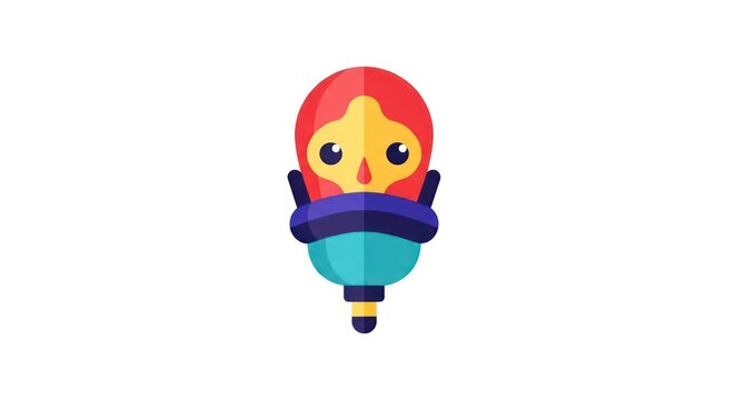 Colorful cartoon hot air balloon.