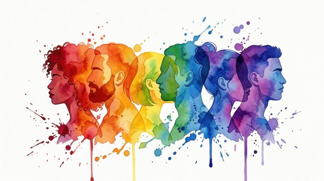 Colorful Diversity Human Faces Art