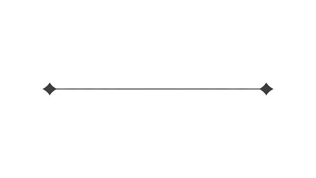 Thin straight horizontal divider line with diamond ends for separators, headers and elegant design layouts