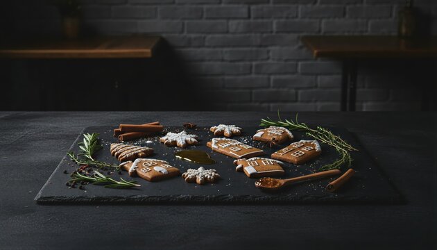 Moody holiday gingerbread cookies with spices and honey