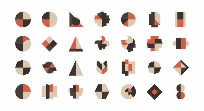 Abstract Geometric Shapes Collection - Retro Style Icons