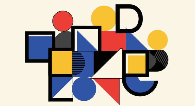 Abstract Geometric Composition | Bauhaus Style Art