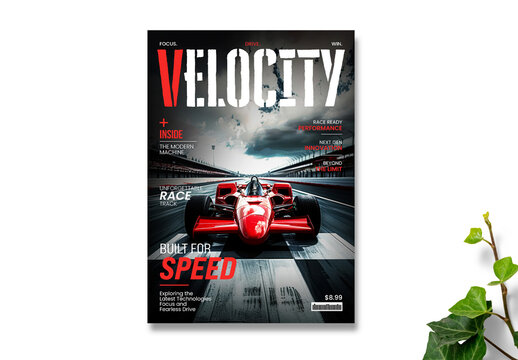 Modern Racing Car Magazine Cover Template