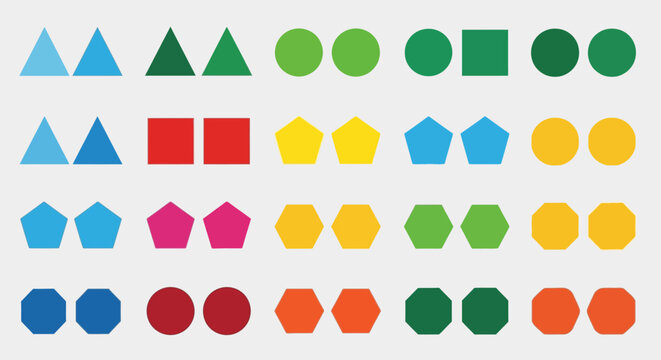Colorful Geometric Shapes with Different Forms and Colors