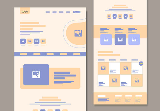 Modern Website Landing Page Template UI Design Layout