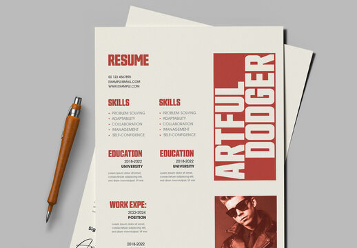 Modern Resume And Cover Letter Template With Minimal Professional CV Design