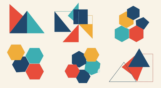 Geometric Shapes, Abstract Design, Color Blocks, Tessellation