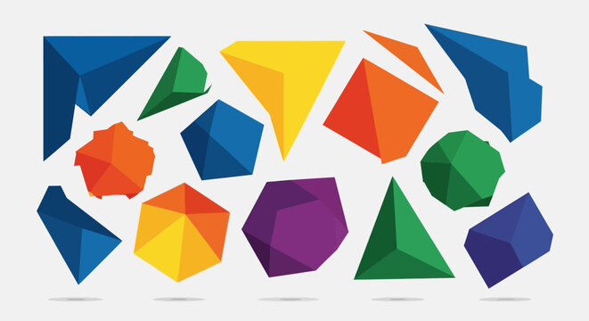 Colorful Low Poly Geometric Shapes Background
