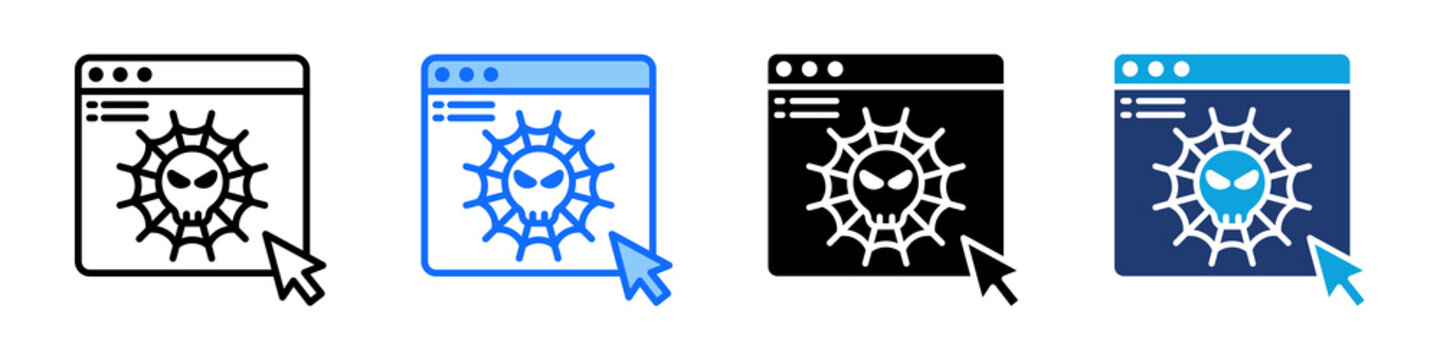 Dark Web Icon Set Multi Style Vector Illustration