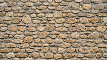 Naklejka premium Detailed Texture of a Stone Wall with Natural and Rustic Appearance.