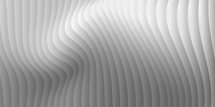 Abstract grey white waves and lines pattern. Vector futuristic template background