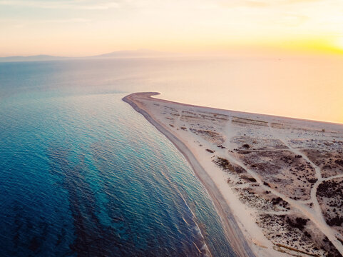 Beach on Possidi Cape on Kassandra peninsula, Halkidiki (Chalkidiki) in Greece