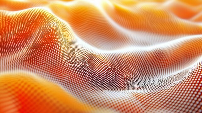 The dotted pattern enhances the fluidity of the wavy texture in this artwork.