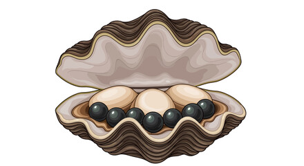 Oyster with black pearls © jaka-Stock