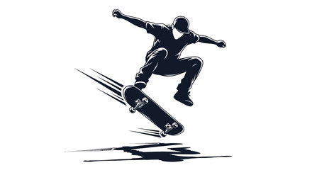 Skateboarder Jumping Vector Illustration with Dynamic Speed Lines © jaka-Stock