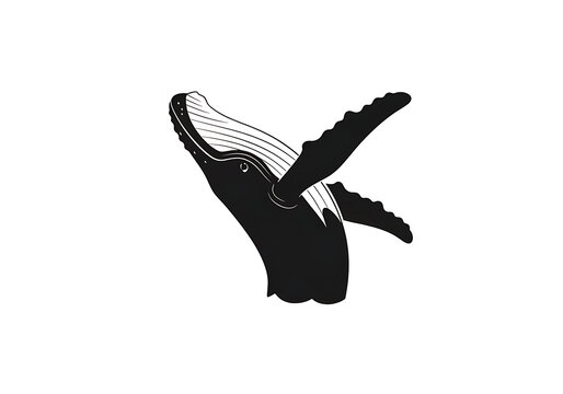 Black Whale Jumping Out of Water