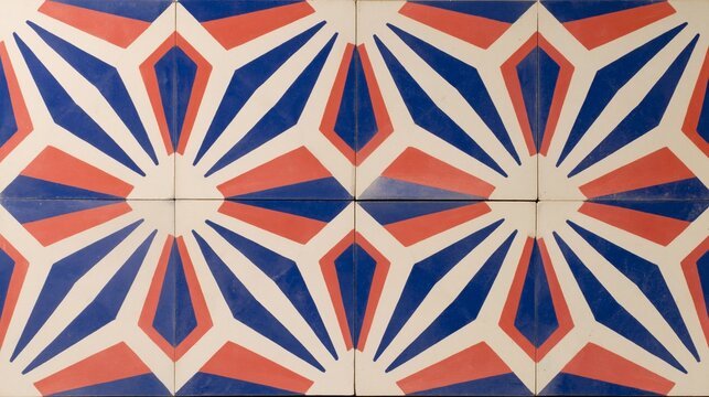 Geometric Pattern on Cuban Hydraulic Cement Floor Tiles
