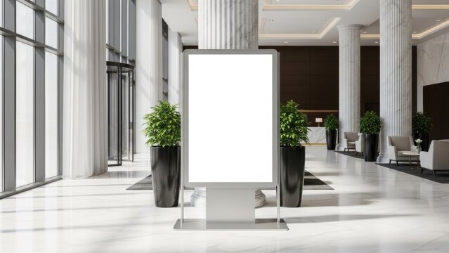 Modern indoor partition with potted plants on both sides