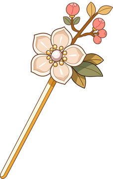 Korea Traditional Floral Hairpin