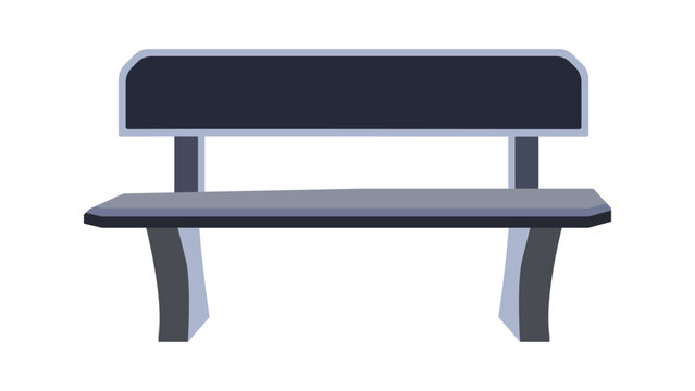 modern park bench icon with flat geometric furniture design isolated outdoor seating illustration