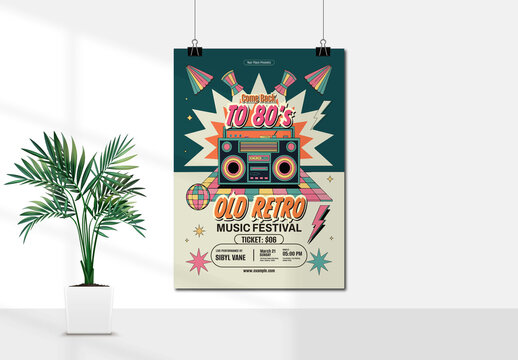 Old Retro Music Event Poster