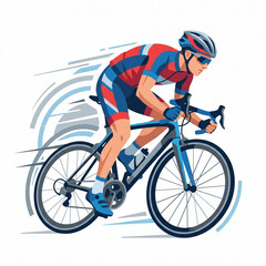 Naklejka premium Professional Road Cyclist Racing in Championship Cycling Competition
