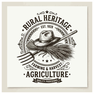 Vintage Agriculture Farm Emblem.