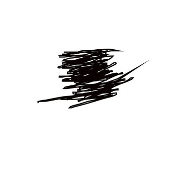 Abstract scribble of black ink with messy lines and smudges creating a chaotic visual effect on a transparent background transparent background