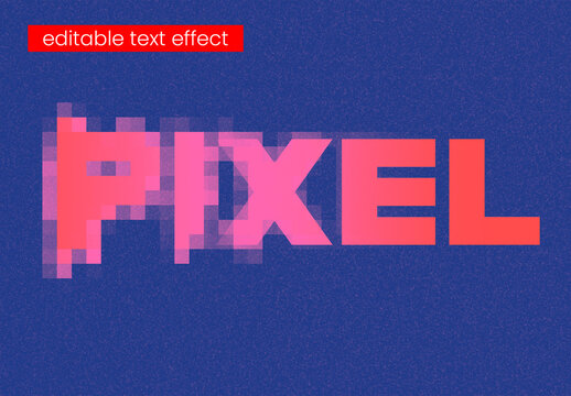 Retro Pixel Glitch Editable Text Effect with Digital Distortion Style